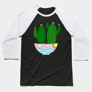 Cute Cactus Design #79: Sunny Cactus Ocean Baseball T-Shirt